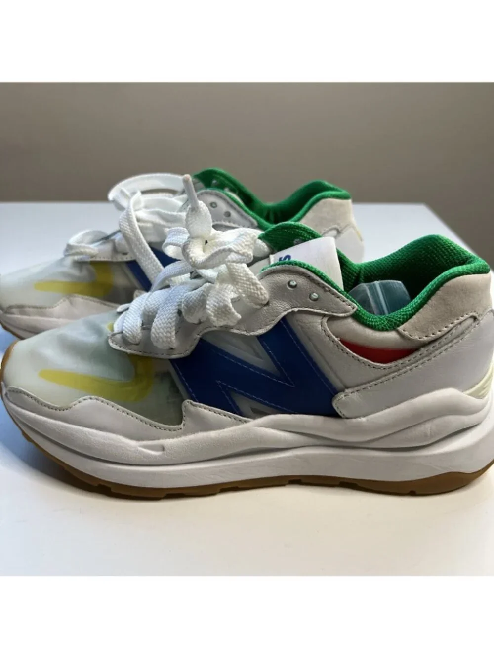 STAUD x New Balance 57/40 White Blue Quartz M5740SR NEW Mens 6 + 4 Lace Sets